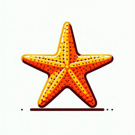 Starfish icon in comic style on white background. Vector illustration.のイラスト素材