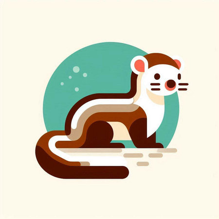 Cute otter. Vector illustration in flat style. Cute animal.のイラスト素材