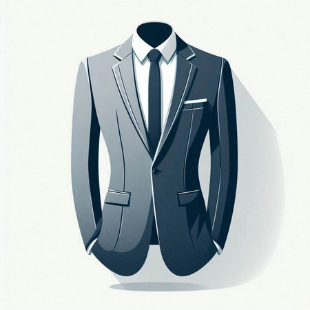 Men's suit with a tie. 3D render. Vector illustration.のイラスト素材