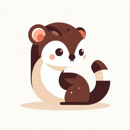 Cute cartoon chipmunk vector illustration. Cute animal.のイラスト素材
