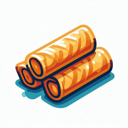 Vector illustration of rolled up paper rolls. Isolated on a white background.のイラスト素材