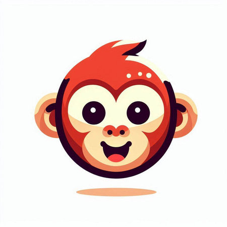 Cute cartoon monkey. Vector illustration isolated on a white background.のイラスト素材