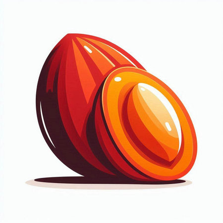 Illustration of a plum on a white background. Vector image.のイラスト素材