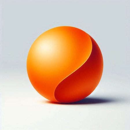 Orange sphere on a white background. 3d render. Illustration.のイラスト素材