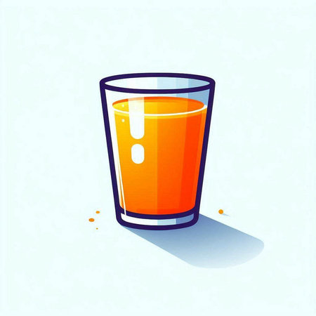 Orange juice in a glass on a light background. Vector illustration.のイラスト素材