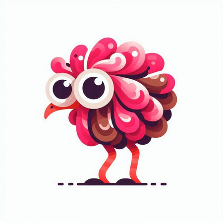 Cute cartoon rooster with big eyes. Colorful vector illustration.のイラスト素材
