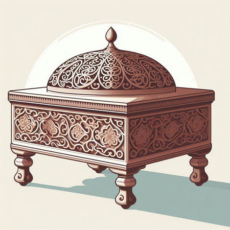 Arabic casket with arabic pattern. Vector illustration.のイラスト素材