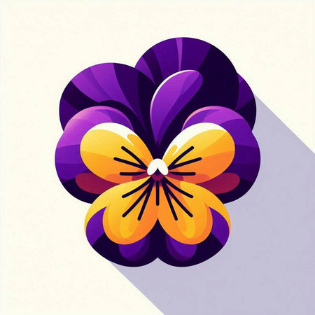 Flower icon. Colorful vector illustration with long shadow effect.のイラスト素材
