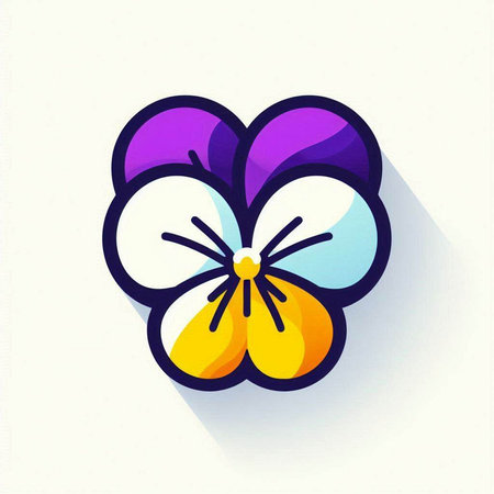 Colorful pansy flower on a white background. Vector illustration.のイラスト素材