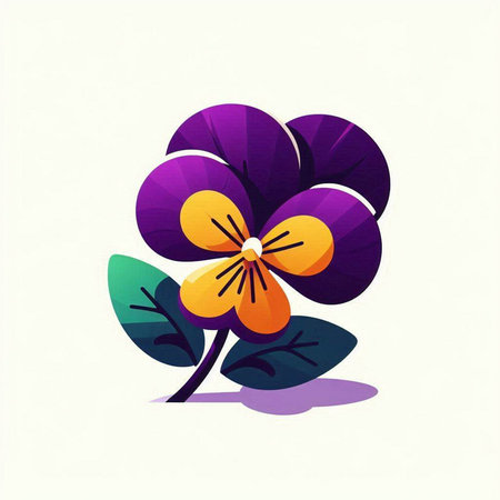 Colorful pansy flower on a white background. Vector illustration.のイラスト素材