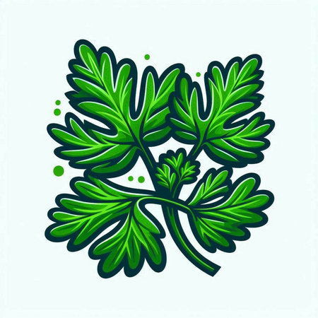 Parsley icon. Hand drawn illustration of parsley vector icon for web designのイラスト素材