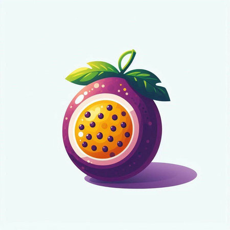 Passion fruit illustration on blue background. Vector illustration of passion fruit.のイラスト素材