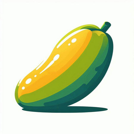Mango fruit isolated on white background. Vector illustration. Eps 10.のイラスト素材