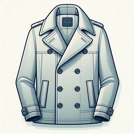 Men's winter coat on a white background. Vector illustration of a coatのイラスト素材
