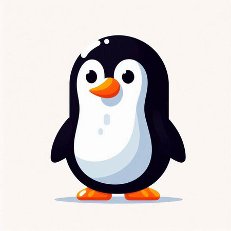 Cute cartoon penguin. Vector illustration of a penguin.のイラスト素材