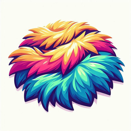 Vector illustration of a stylized rainbow ball in the form of a flower.のイラスト素材
