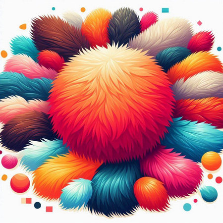 Abstract background with multicolored fur balls. Vector Illustration.のイラスト素材