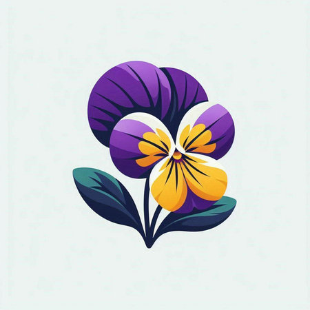 Viola flower. Vector illustration. Template for logo, label, emblem, poster.のイラスト素材