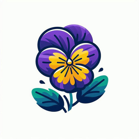 Violet flower icon isolated on white background. Vector Illustration.のイラスト素材