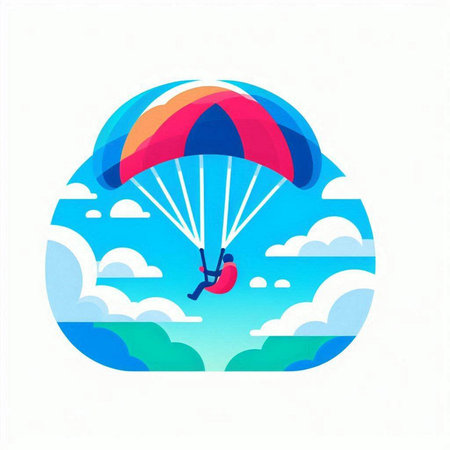 Parachutist flying in the sky. Vector illustration for your designのイラスト素材