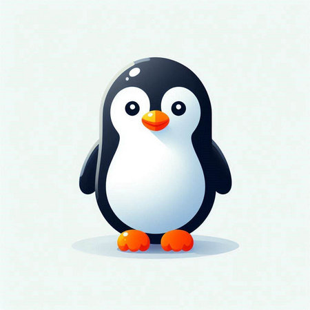 Cute penguin on a light background. Vector illustration for your designのイラスト素材