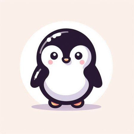 cute penguin cartoon design, Animal zoo life nature character childhood and adorable theme Vector illustrationのイラスト素材