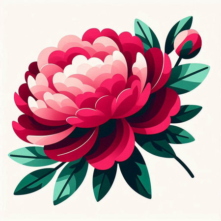 Beautiful red chrysanthemum flower. Vector illustration.のイラスト素材