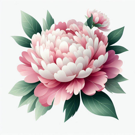 Peony flower in watercolor style. Vector illustration for your design.のイラスト素材