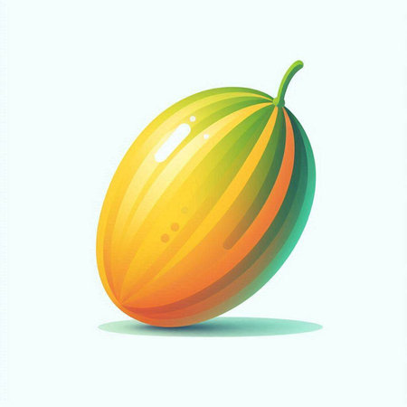 Fruit of melon on a white background. Vector illustration.のイラスト素材