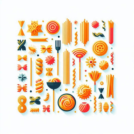 Vector set of colorful candies in flat style on a white background.のイラスト素材