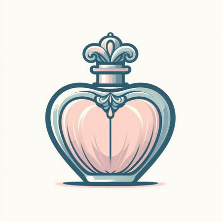 Perfume bottle isolated on white background. Hand drawn vector illustration.のイラスト素材