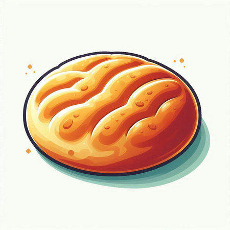 Illustration of a bread on a white background. Vector illustration.のイラスト素材