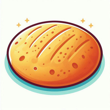 Illustration of a loaf of bread on a white background with starsのイラスト素材