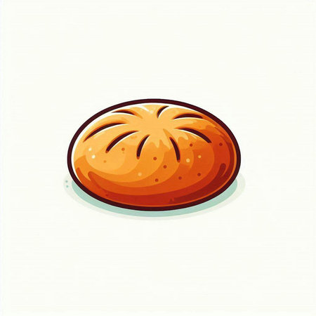Illustration of a bread on a white background. Vector illustration.のイラスト素材