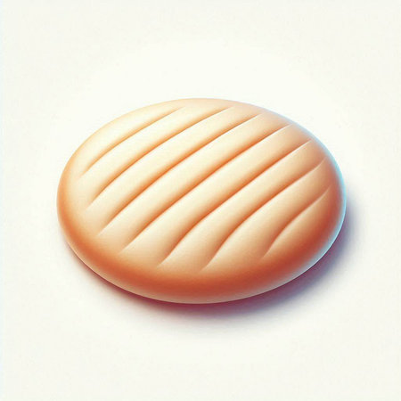 Illustration of a biscuit on a white background - 3d renderのイラスト素材