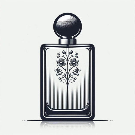 Perfume bottle isolated on a white background. Vector illustration.のイラスト素材