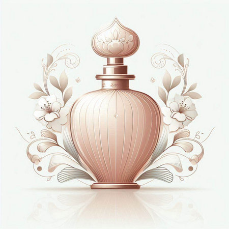 Perfume bottle with floral ornament. Vector illustration. EPS 10のイラスト素材