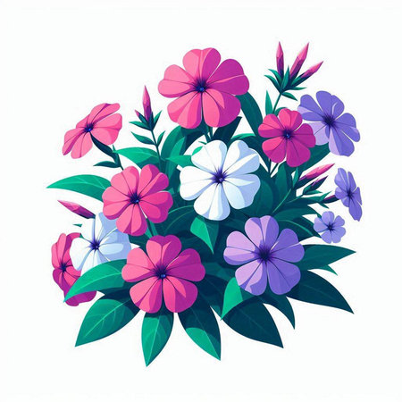 Bouquet of flowers on a white background. Vector illustration.のイラスト素材