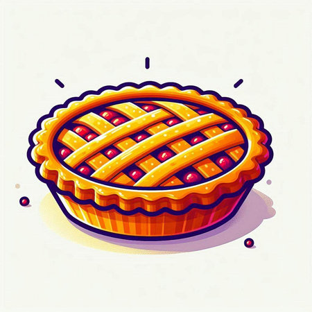 Illustration of a pie on a white background. Vector illustration.のイラスト素材