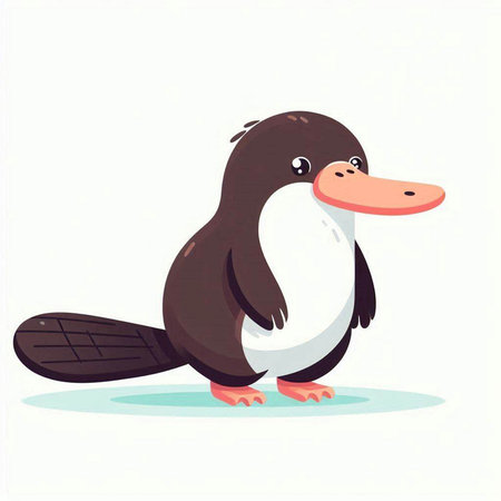 Cute cartoon penguin. Vector illustration of a penguin.のイラスト素材