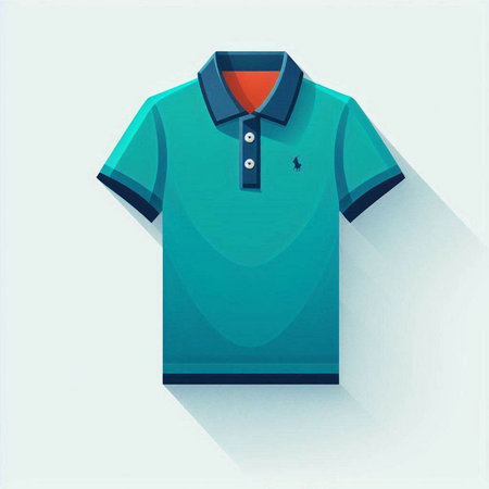 blue polo shirt on white background. vector illustration eps10のイラスト素材