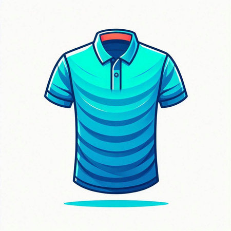 Blue polo shirt isolated on a white background. Vector illustration.のイラスト素材