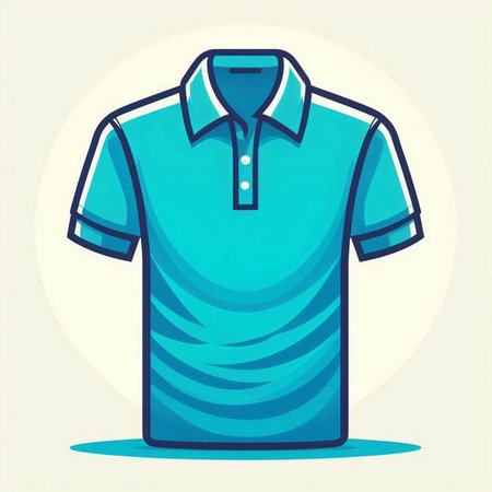 Colored polo shirt on a light background. Vector illustration.のイラスト素材
