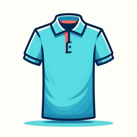 Blue polo shirt isolated on a white background. Vector illustration.のイラスト素材