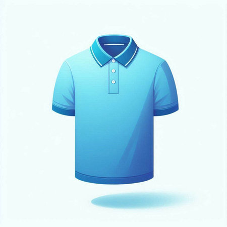 Blue polo shirt isolated on white background. Realistic vector illustration.のイラスト素材