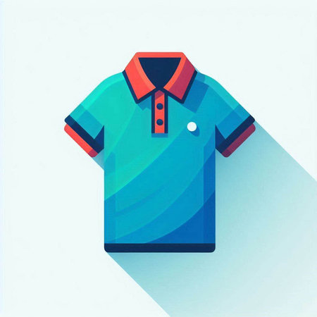 Polo shirt icon, vector illustration. Flat design style with long shadowのイラスト素材