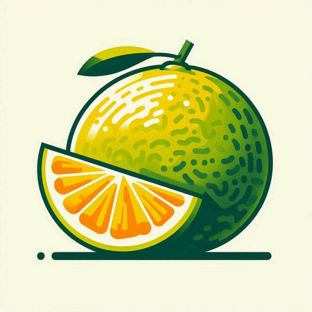 Orange fruit vector illustration. Isolated orange fruit on white background.のイラスト素材