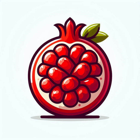 Pomegranate fruit vector illustration. Pomegranate icon.のイラスト素材