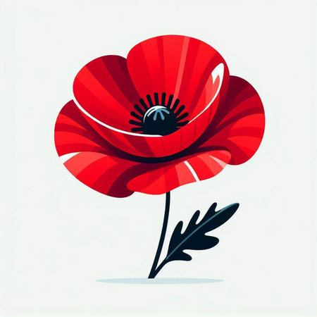 Red poppies on a white background. Vector illustration for your designのイラスト素材