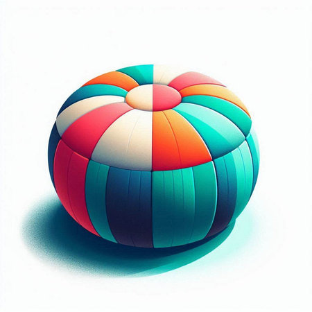 Colorful beach ball isolated on white background. 3D illustration.のイラスト素材